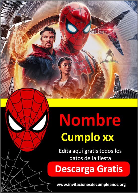 Invitaciones de Spiderman cumpleaños